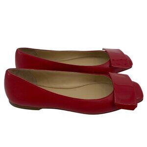 Bells & Becks Womens 36.5 / US 6.5 The Emma Red Burgundy Ballet Flats RUNS SMALL